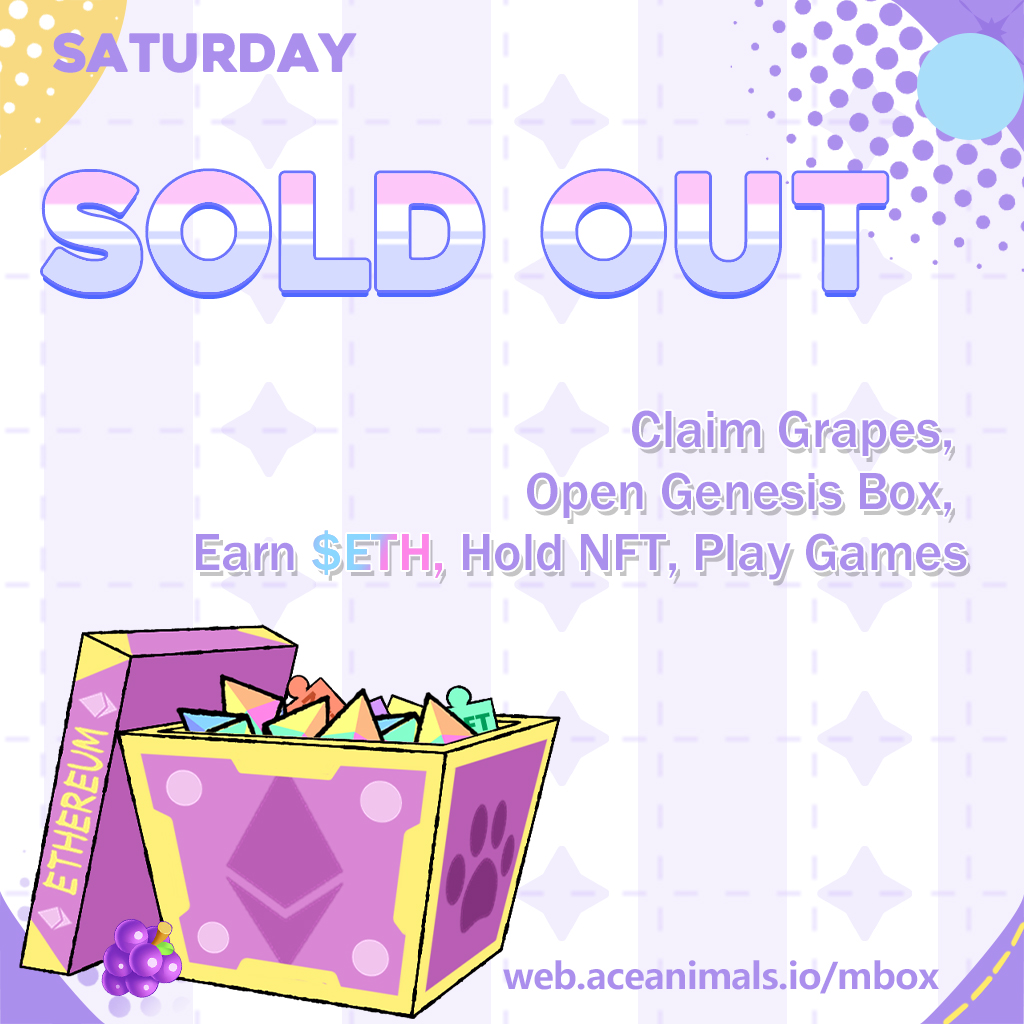 ACEAnimalsOL's tweet photo. #Freegenesisbox SOLD OUT
Have you found out #ACEAnimals Puzzles in the Puzzle War Tournament?
https://t.co/xdWi6YOZzb
#EthereumETF #NFT #Web3gaming https://t.co/qa0cZFibe6
