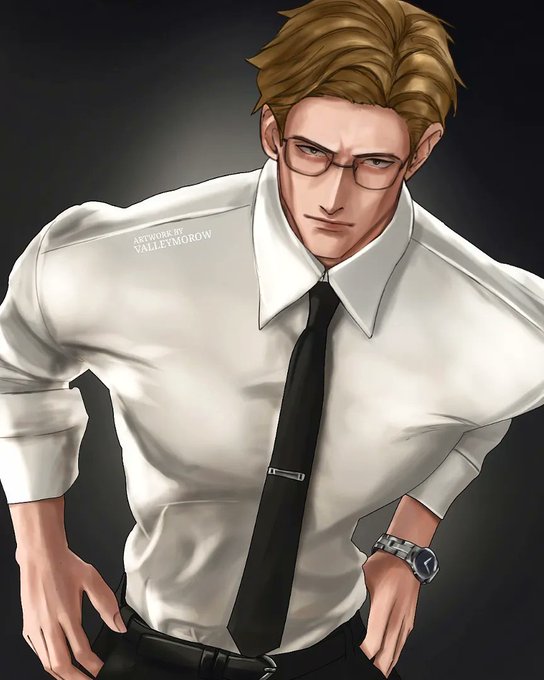 「hands on hips necktie」 illustration images(Latest)