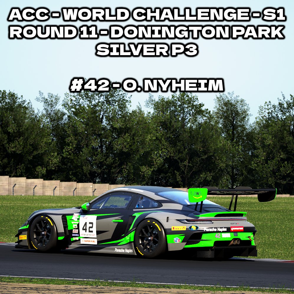FORMULAGTRACING's tweet photo. Our Silver podium from Round 1⃣1⃣ at Donington Park 🇬🇧features the frequent winner, #95 Oscar Aren.
#fgtrl #acc #simgrid #assettocorsacompetizione #racing #accworldchallenge #silver https://t.co/GlRFrOEgfe