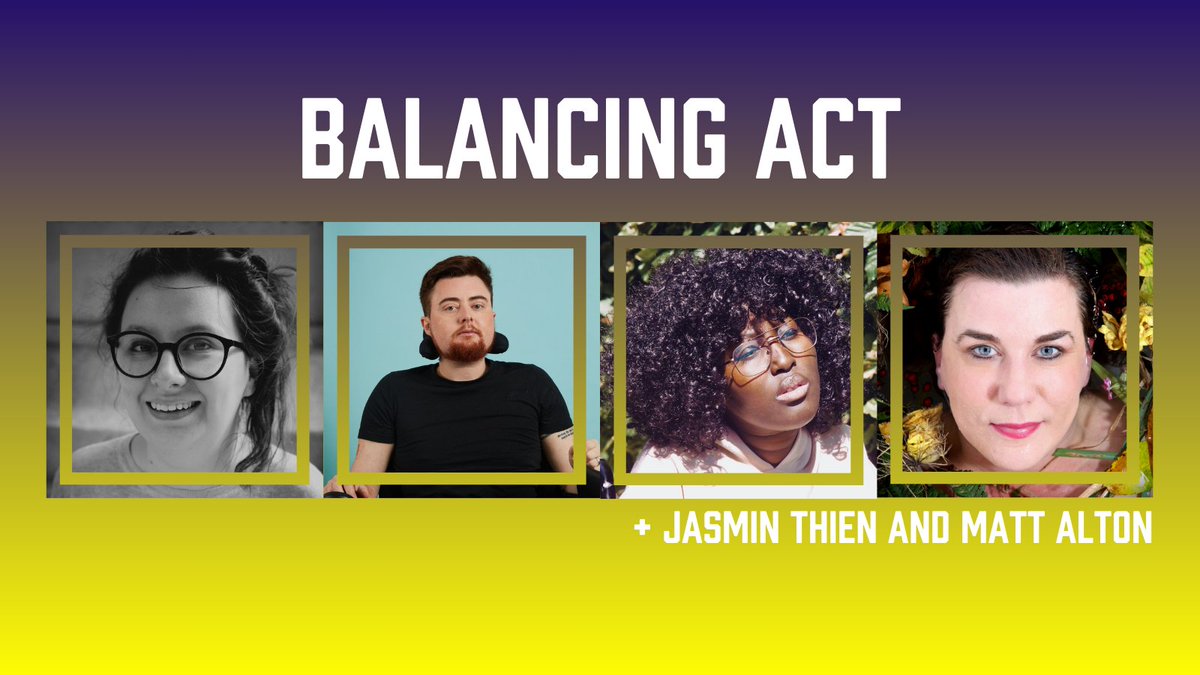 ApplesAndSnakes's tweet image. For #InternationalDayofPersonswithDisabilities, we&apos;re hosting Balancing Act, an online BSL Interpreted #disabilityarts spoken word event. Featuring @lehenner @JamieRHale @iAmMissJacqui @katefoxwriter @jasmin_thien &amp;amp; @MattAltonPoet 
Sun 3 Dec, 3pm.
🔗 bit.ly/46f5T1i
