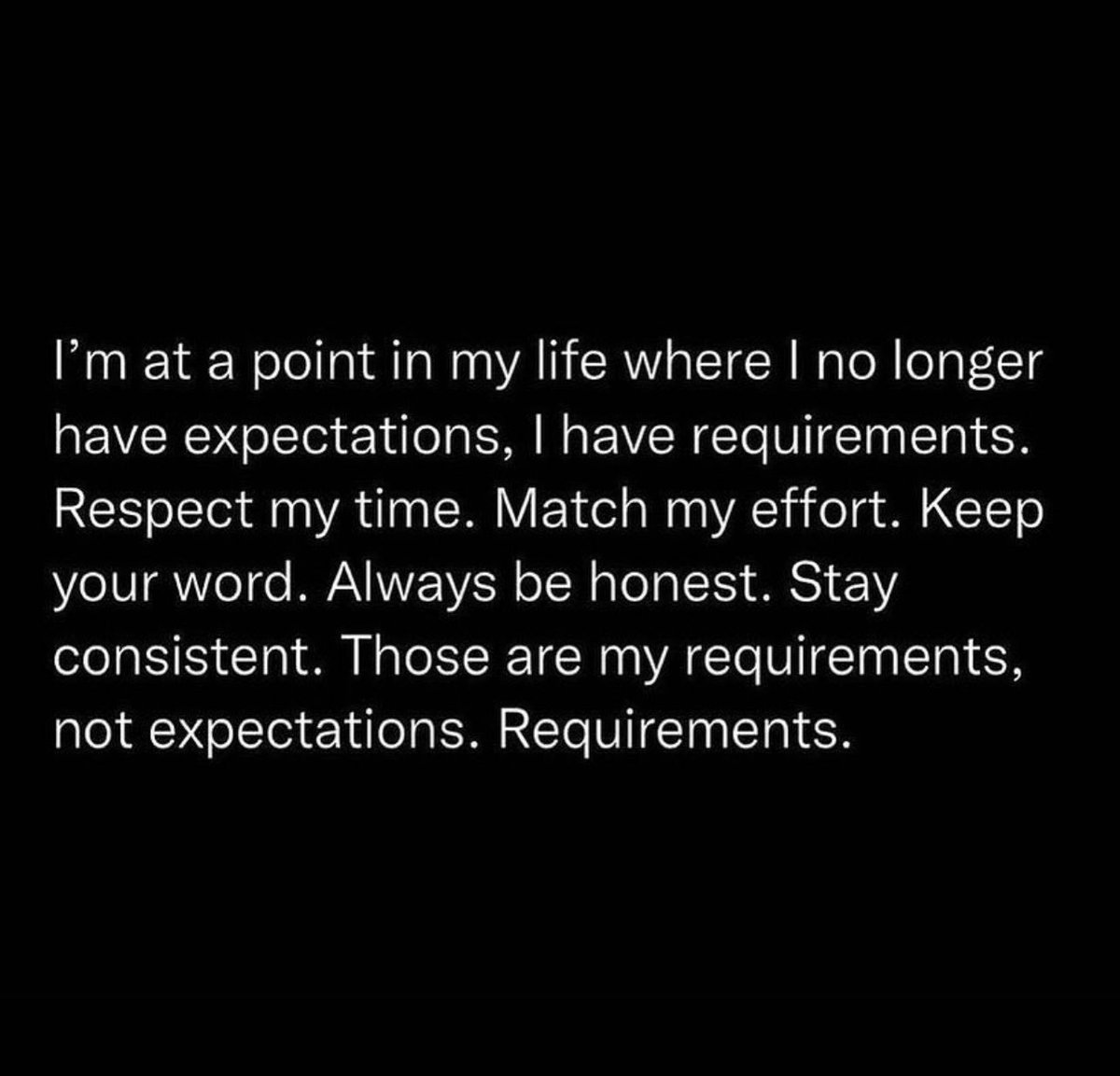 podaniel31's tweet photo. My requirements…no longer expectations! https://t.co/6XW9l4S1Em