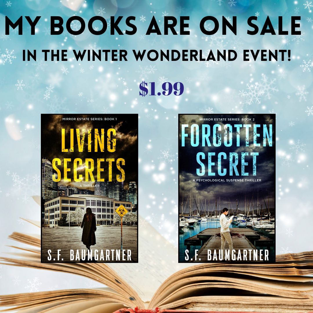 SFBaumgartner's tweet photo. Don't miss the #indieauthorwinterwonderland #sale ! My #books are on sale! Grab them before it's over. Only 3 days left!
#readers #suspense #thrillers #Christianfiction #indieauthor #bookrecs #bookstoread #mustread #lovebooks #BuriedSecrets #LivingSecrets #ForgottenSecret https://t.co/1VIFgtAmXQ