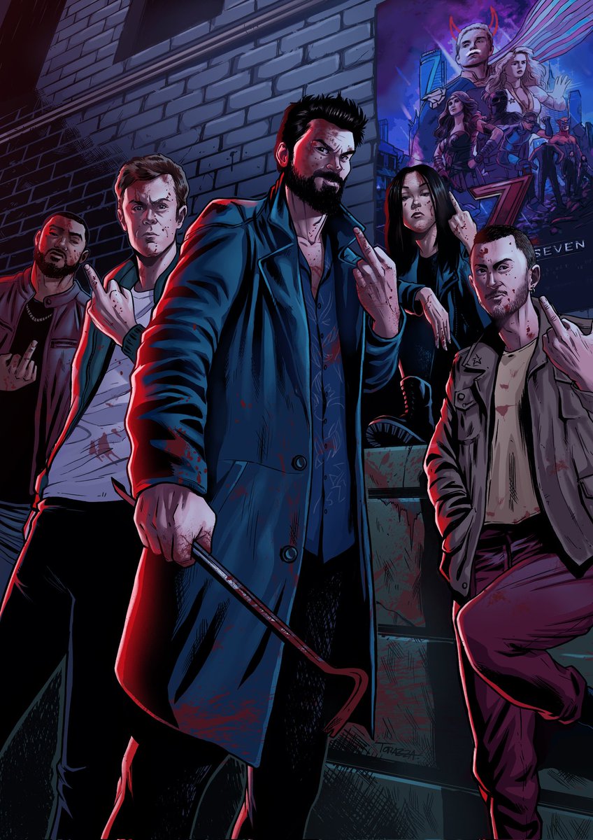 danytorazza's tweet photo. Se viene el trailer de #TheBoys asi que este es el momento justo para compartir esta ilustracion que hice de los pibes https://t.co/sy7Ts8ame9