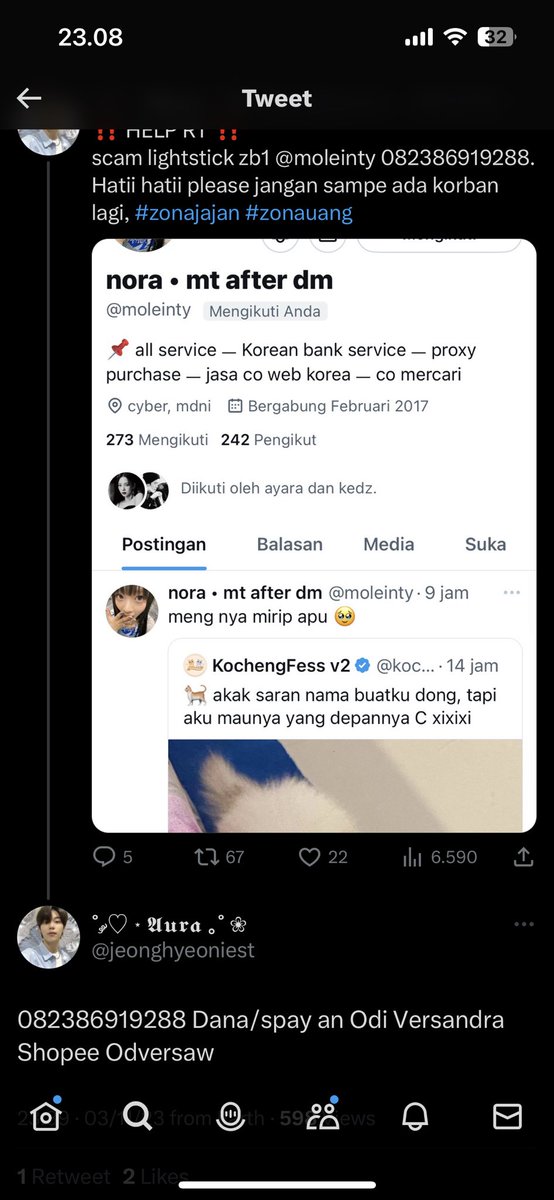 juhyunprettys's tweet photo. anak kontol @cheriesytr lagi nyari mangsa dengan jualin tiket yoasobi, satu komplotan sama yang nipu tickcon twice si @buwcly, please report this accounts and spead awareness.

SPAY 082386919288 ODVERSEW / Odi Versandra https://t.co/KEkQq0J2H2
