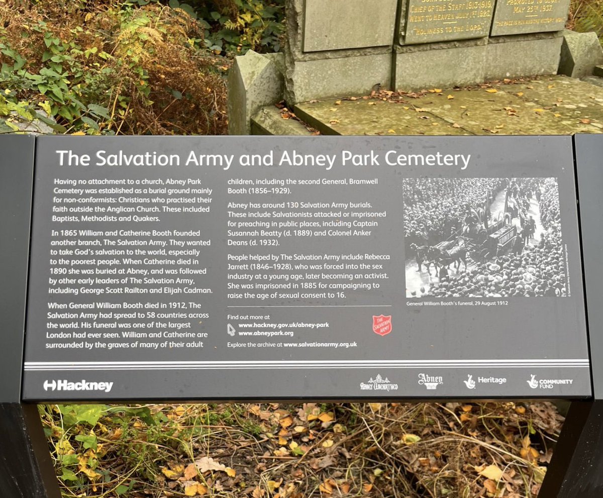 AbneyParkN16's tweet image. New signage up and telling the stories of Abney Park Cemetery.

Thanks to @HeritageFundUK and @hackneycouncil 

@HistoryOfStokey and @SalvArmyArchive 

#AbneyRestoration