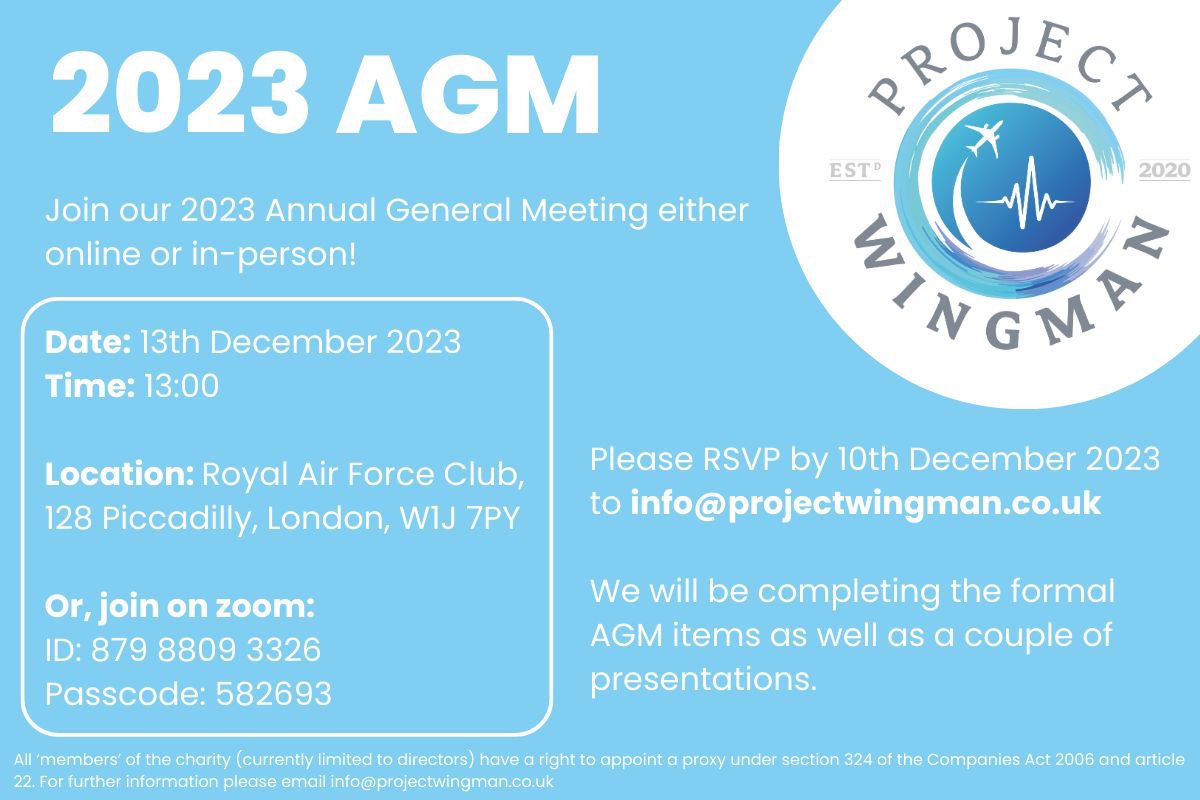 Our AGM is coming up, here is your invitation if you’d like to join us. ✈️🚎💙