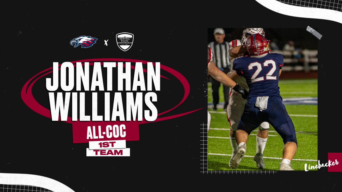 👤 Jonathan Williams
🥇 First Team All-COC
🏈 Linebacker

#GoEagles 🦅