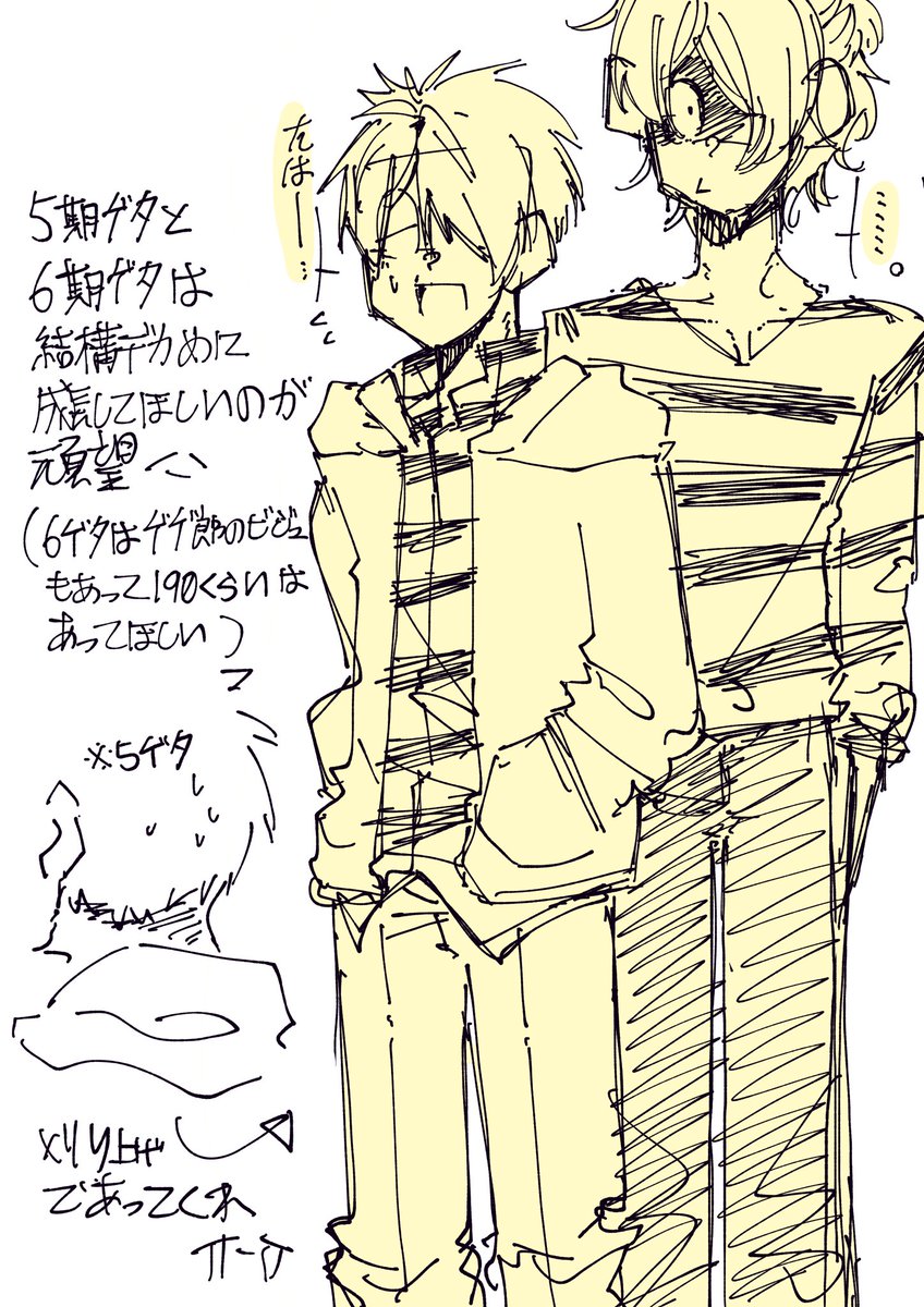 この2人のビジュでキタネコ👹🐱、ゲタネコ〓🐱描きたいんや～～～～ 