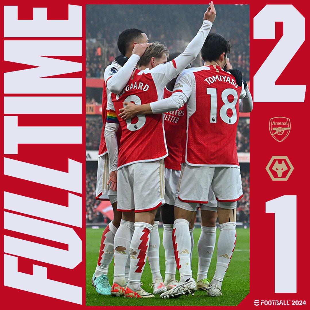 Arsenal's tweet image. Three big points at home.