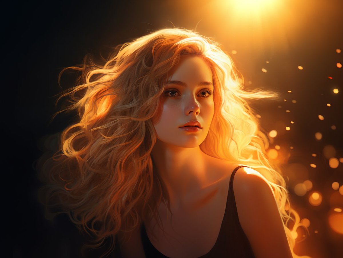 A vision of beauty unfolds: her flowing blonde locks, captivating eyes, and the warm glow of streetlights create a harmonious fusion of elegance and urban enchantment. Mesmerizing allure. #beautygirl