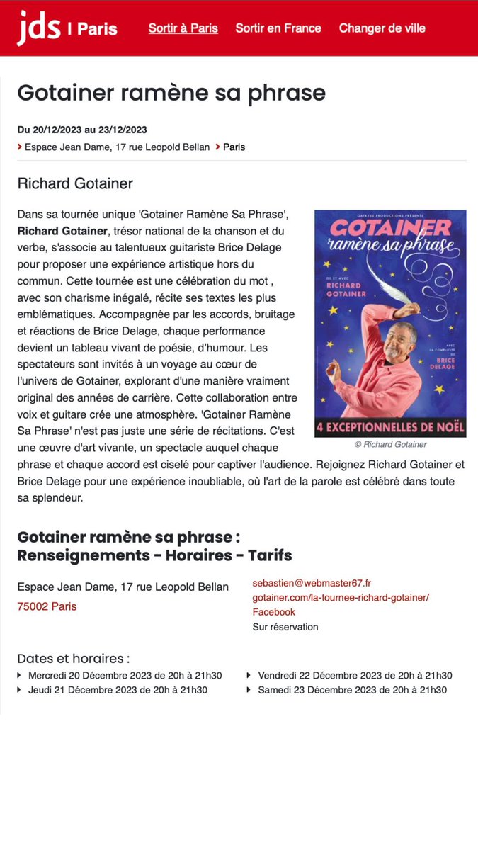 4 nouvelles dates à Paris du 20 au 23 décembre s’ajoutent à celles de la tournée de #GotainerRamèneSaPhrase. 🔥🔥🔥