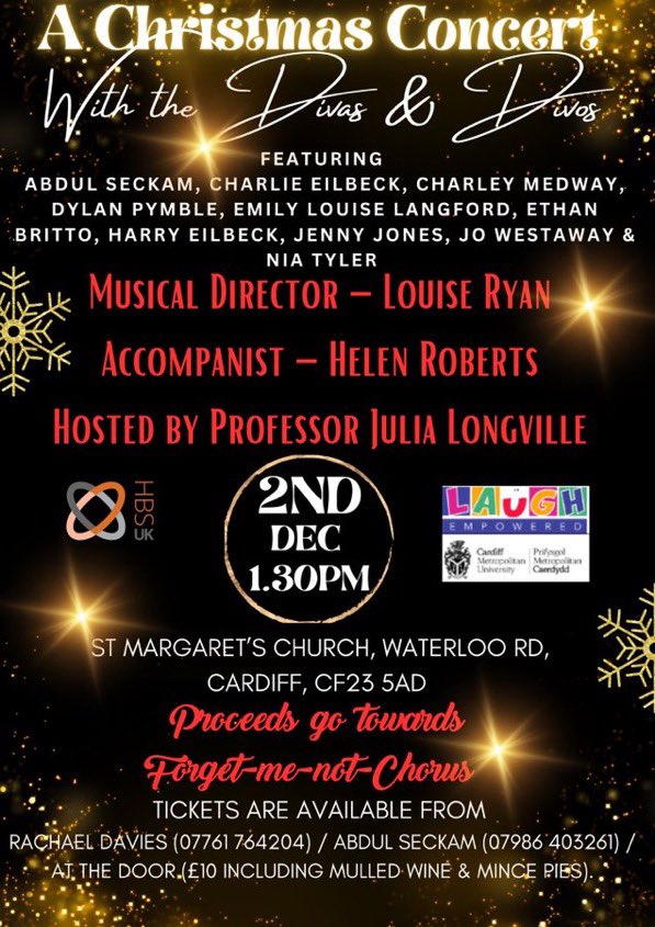 JacFennell's tweet photo. Incredible performance from @AbdulSeckam and the Divas &amp; Divos, in support of @FMNChorus. So pleased that @HUGbyLAUGH have been able to support the event. A perfect start to the festive season! @JlongvilleJulia @cardiffmet @HBS__UK https://t.co/ONOiAIJwGA