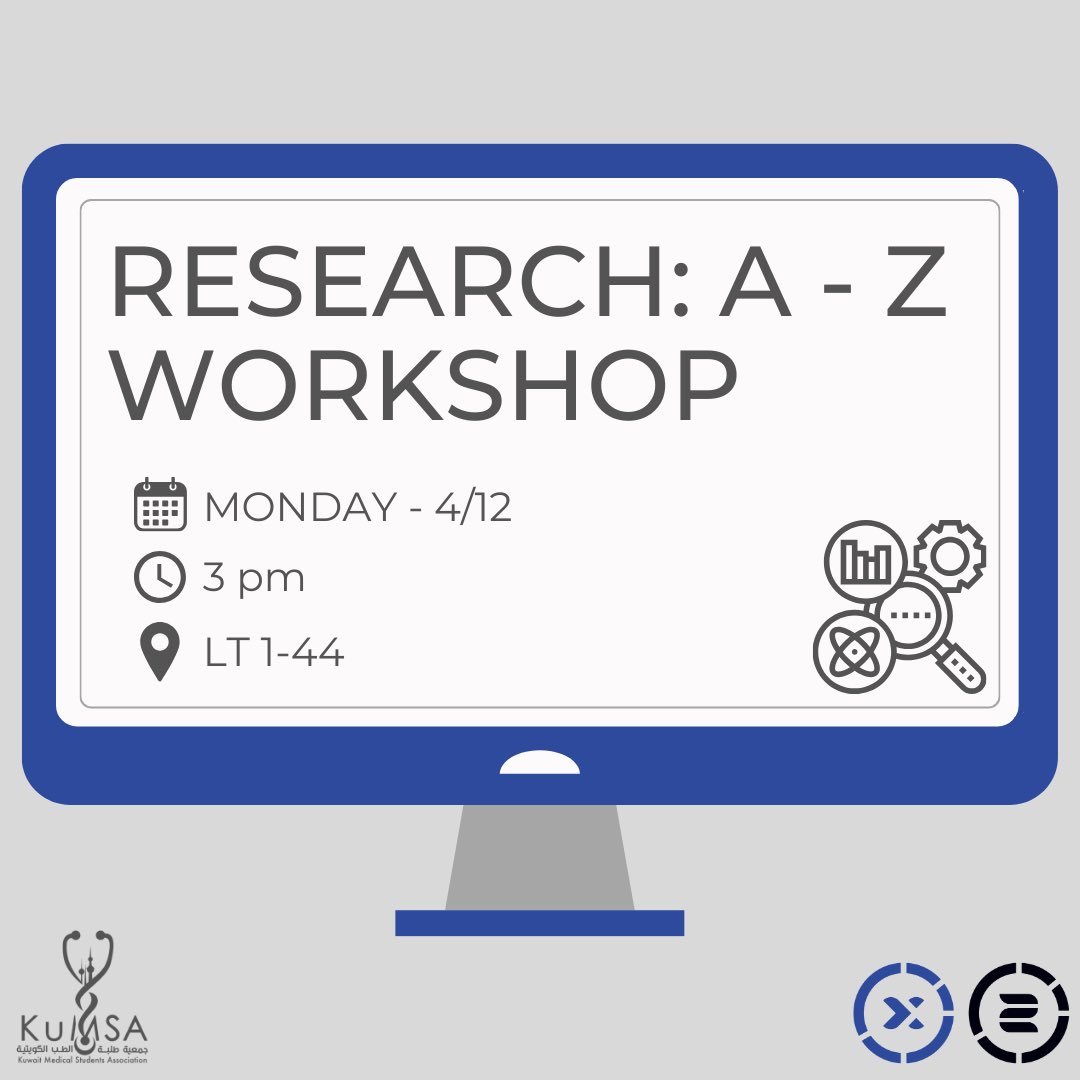 KuMSA_Q8's tweet photo. Research🔬:
An exciting challenge that every med student knows is crucial for their future but might not know where to start.

Worry Not! Join us on Monday for a dynamic workshop with real stories from experienced professionals and embark on a journey that could shape your medical career.