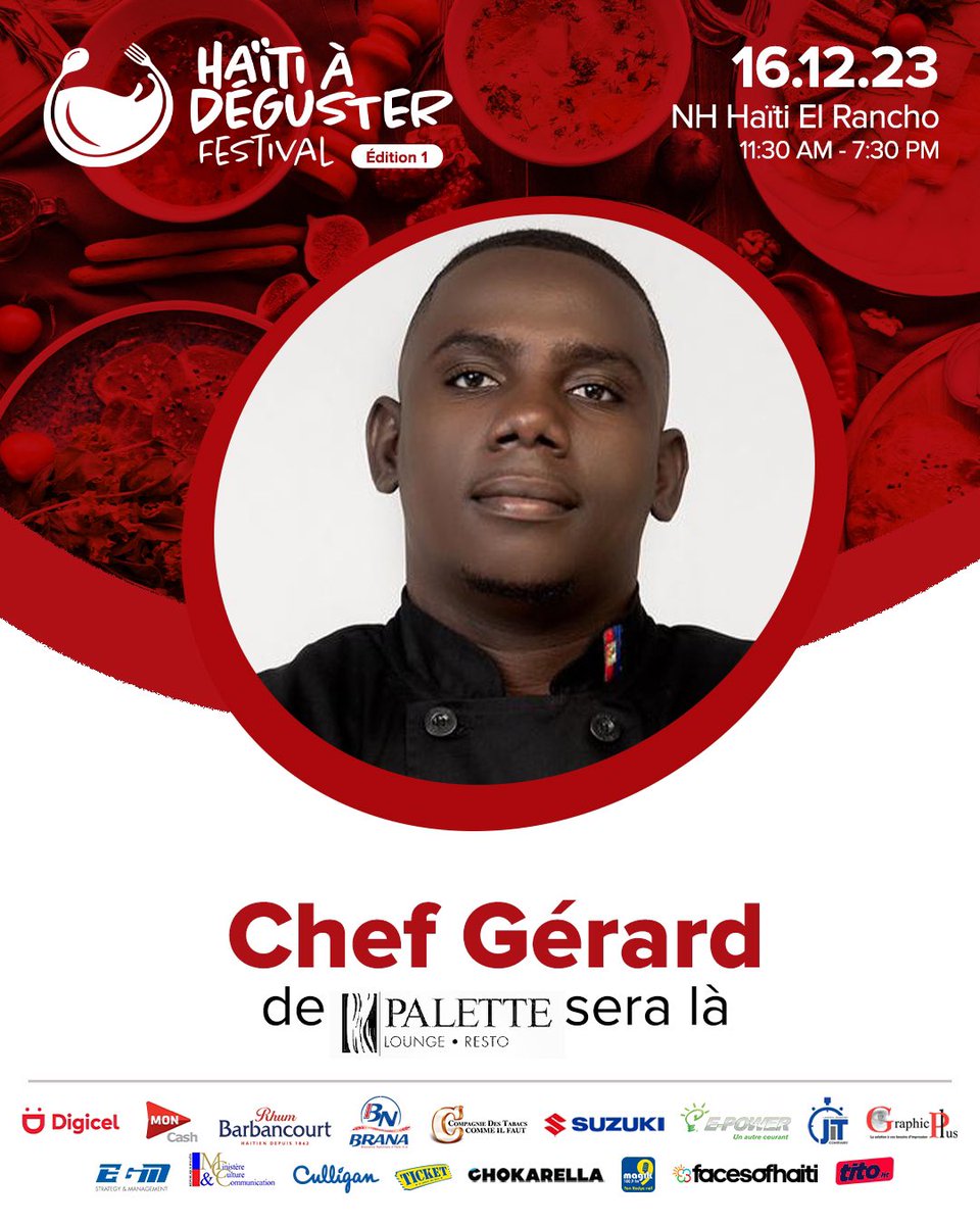 hadfestival's tweet photo. Chef Gérard sera là !

—-
#HADFest #HaitiADegusrer #FestivalCulinaire #Haiti https://t.co/5ZK4xdzKjK