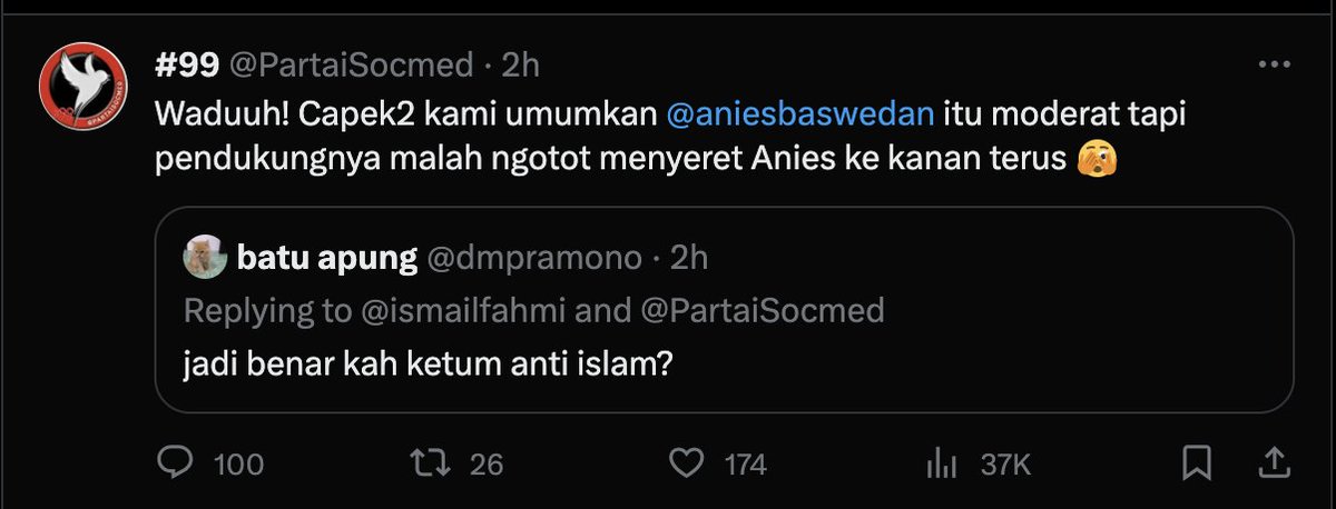 tengklengklewer's tweet photo. contoh main alus tuh kyk gini

sepintas terlihat objektif tp di saat yg bersamaan jg demonize dgn sering mem-framing seolah-olah mayoritas pendukung riil Anies itu intoleran ekstrim kanan

tujuannya apa? 
agar orang2 berpikir 2x utk dukung Anies karna pendukungnya problematik https://t.co/SF2p2YJcap