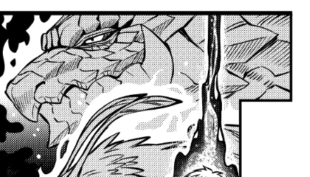 アタリも無しに適当に描いたら凄い好みの顔になっちゃったコマの端っこにいるドラゴン 