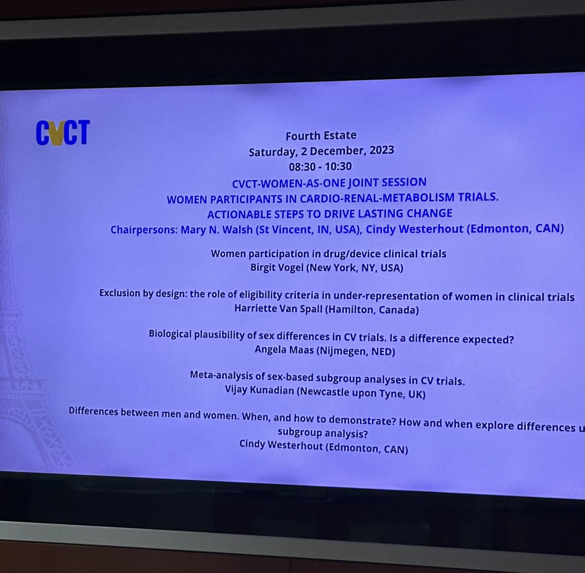 CindyWesterhout's tweet photo. Women participants in CV trials: Action for change #CVCT2023 https://t.co/2iqxP5WKCB