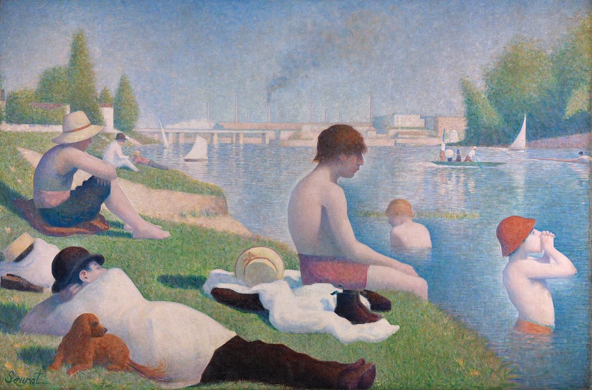 Dreaming of warmer days ☀️

Seurat was born #OnThisDay in 1859. His monumental painting ‘Bathers at Asnières’ was the artist’s first major composition, painted when he was just twenty four: bit.ly/3uzTVSZ