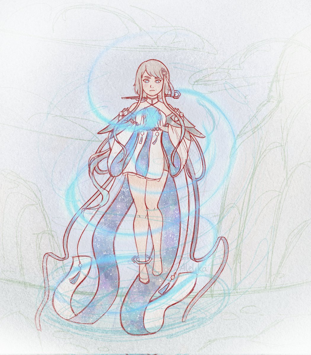Alelika_art's tweet photo. God of Dust 🌌
#guizhong #genshinimpactfanart #GenshinImpact #sketch #guili https://t.co/Zx89ZuZCLZ