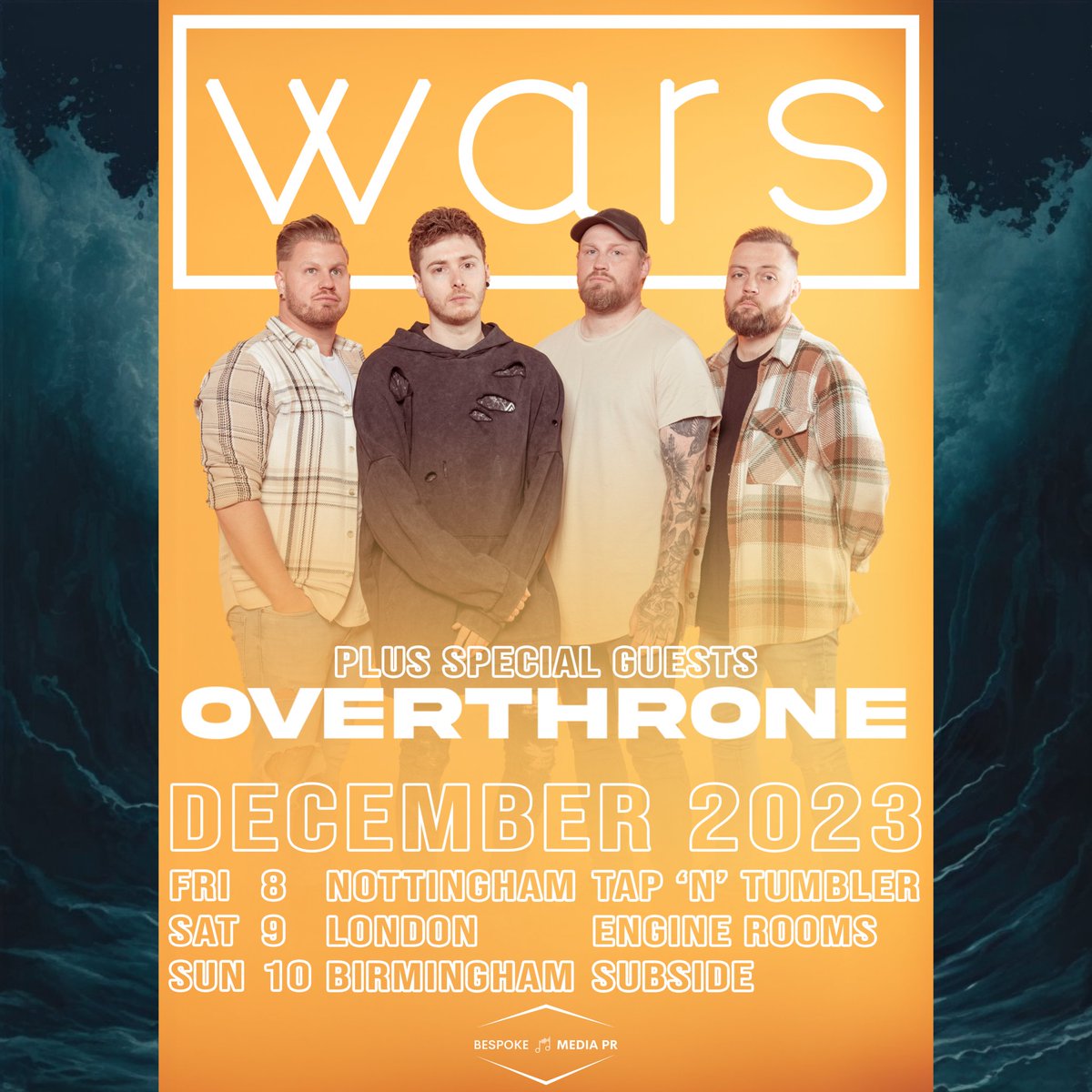 Overthrone (@overthronemusic) on Twitter photo Our tour with <a href="/weareallwars/">π πππ</a> kicks off in less than a week, and we can't wait to see you out there! Grab your tickets now! weareallwars.com/tour
Fri 8 Dec - Nottingham Tap 'n' Tumbler
Sat 9 Dec - London The Engine Rooms
Sun 10 Dec - Birmingham <a href="/SubsideBar/">SubsideBar</a> Our tour with <a href="/weareallwars/">π πππ</a> kicks off in less than a week, and we can't wait to see you out there! Grab your tickets now! weareallwars.com/tour
Fri 8 Dec - Nottingham Tap 'n' Tumbler
Sat 9 Dec - London The Engine Rooms
Sun 10 Dec - Birmingham <a href="/SubsideBar/">SubsideBar</a>