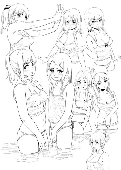 今日のペン入れ前のペン入れらくがき。 