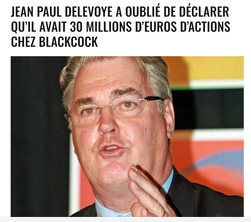 Iva Masson on X: "ENCORE UN POURRI CHEZ MACRON! : l'ancien haut-commissaire  aux retraites de Macron. Jean Paul Delevoye a oublié de déclarer qu'il  avait 30 millions d'euros d'actions chez Blackrock ! #