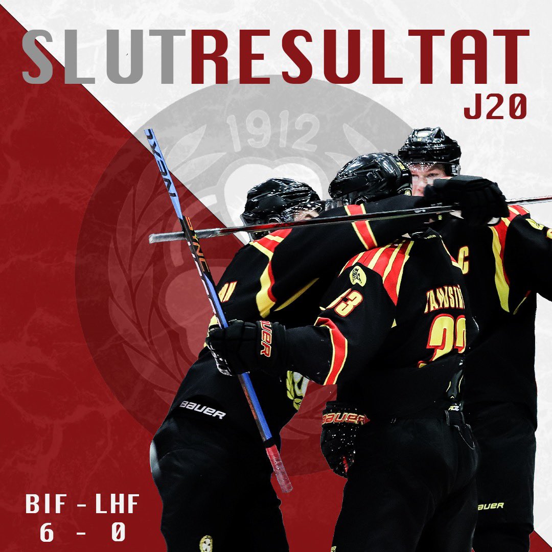 J20 tar full pott mot Luleå efter att ha vunnit dagens match med 6-0 🎉⁣
⁣
Målskyttar: Hugo Engelaar, Kasper Larsen, Elias Zimmerman, Calle Sandström, Gustav Hillström och Mai Crnkic 👌⁣
⁣
Kristers Steinbergs var säkerheten själv och räddade samtliga 19 skott ❌⁣
⁣
#BIFJ20