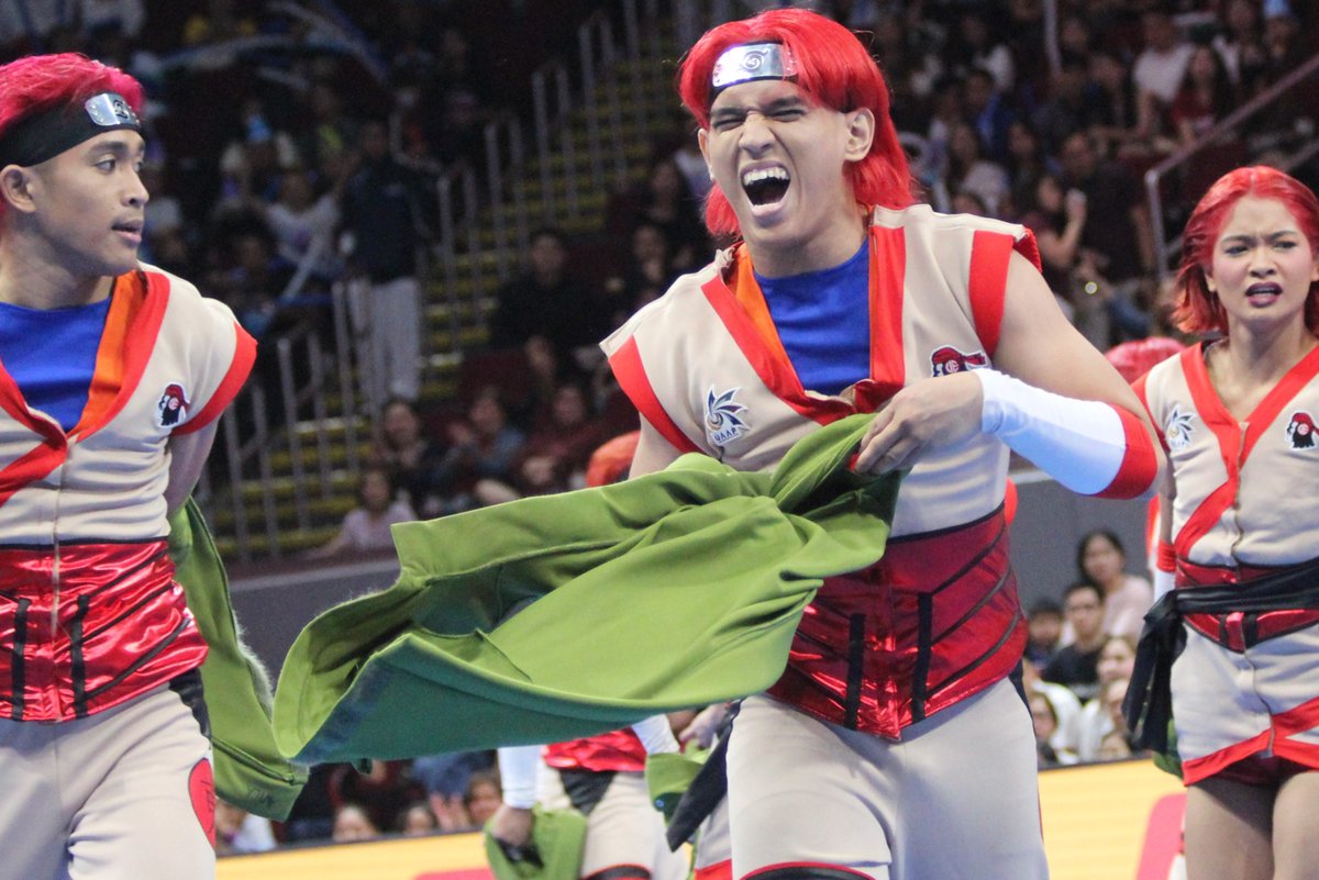 News5PH's tweet photo. Napa-throwback ang mga manonood — lalung-lalo na ang mga #Batang90s — ng #UAAPSeason86 Cheerdance Competition sa #BringBackTheMemorEAST performance ng hosts #UE #PepSquad tampok ang mga minahal nating anime characters. Ang #RedWarriors ang nagbukas ng kompetisyon. #News5 https://t.co/8QiPrSvyJu