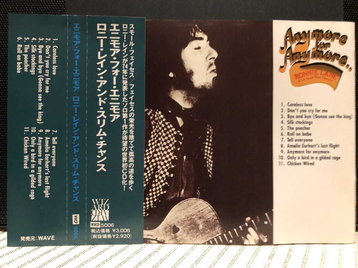 EuRf67's tweet photo. その昔六本木WAVEで買ったRonnie Laneのソロ第一作Anymore for Anymore.
よくみたら発売元がWAVEでした！
#NowPIaying 
#RonnieLane
#AnymoreForAnymore
Bye &amp; Bye
https://t.co/Xnp7NErhjd
Only a bird in a gilded cage
https://t.co/SvP2yqvHz6
Chicken Wired
https://t.co/VinvWoRVrc https://t.co/r0qd79RBSW