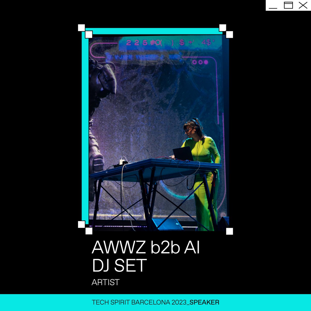 Can #AI become a DJ⁉️

🎶See it yourself at this mind-blowing performance that the human DJ <a href="/Awwz_/">AWWZ</a> will do at Tech Spirit Barcelona 2023!

💥A real fusion of #AI genres and its DJ prowess

📝Don't miss it! Sign up
eventbrite.es/e/tech-spirit-…

More infoℹ️techspirit.barcelona
#TSB23