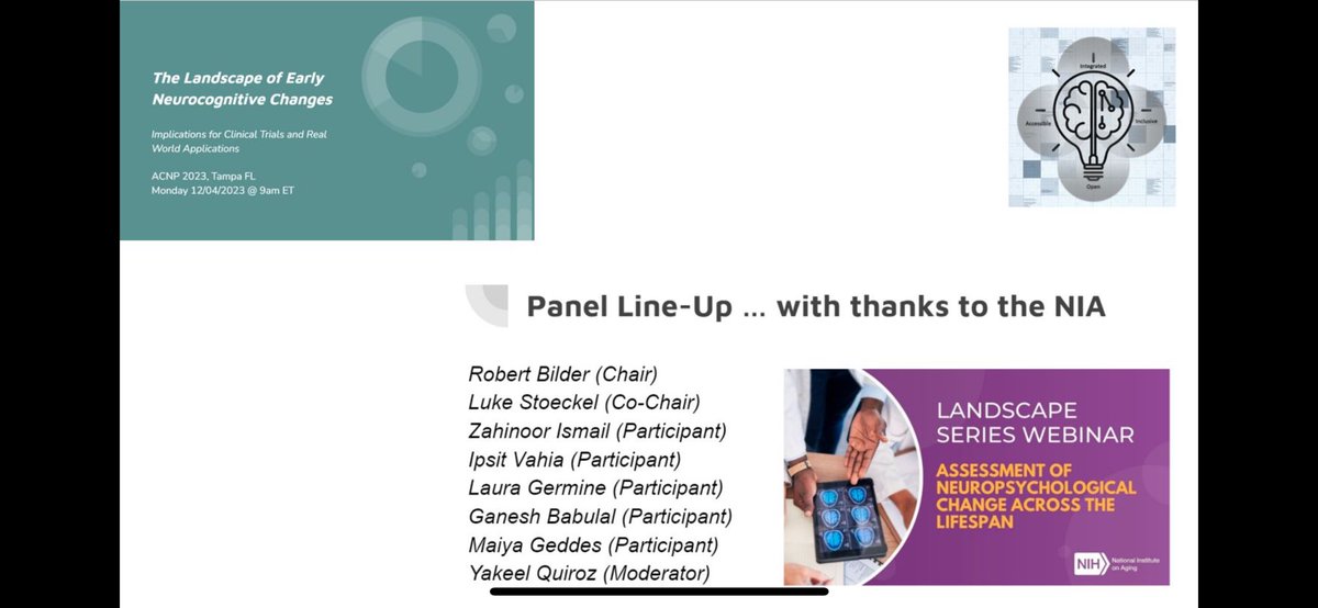 @npp_journal @ACNPorg First time for me 👋🏼 Looking forward to attending! We’re having a panel on assessment of neuropsychological change across the lifespan on Monday at 9am. I hope many can join us! Thanks again to @NIHAging