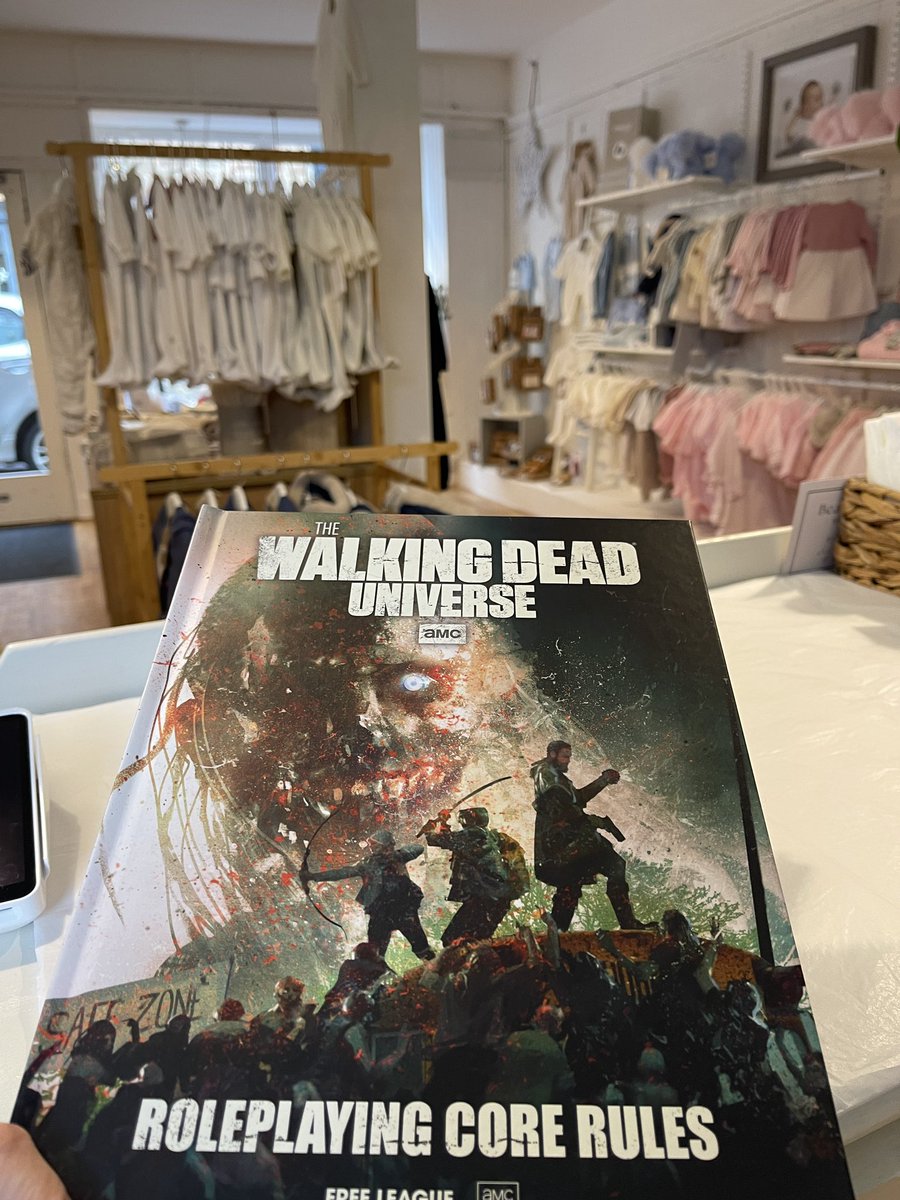 afewwordshere's tweet photo. Working in the shop today and using the quiet periods as an opportunity to read up on the Walking Dead game. I need to find an opportunity to run this sometime soon! https://t.co/3cn3LYXD7M