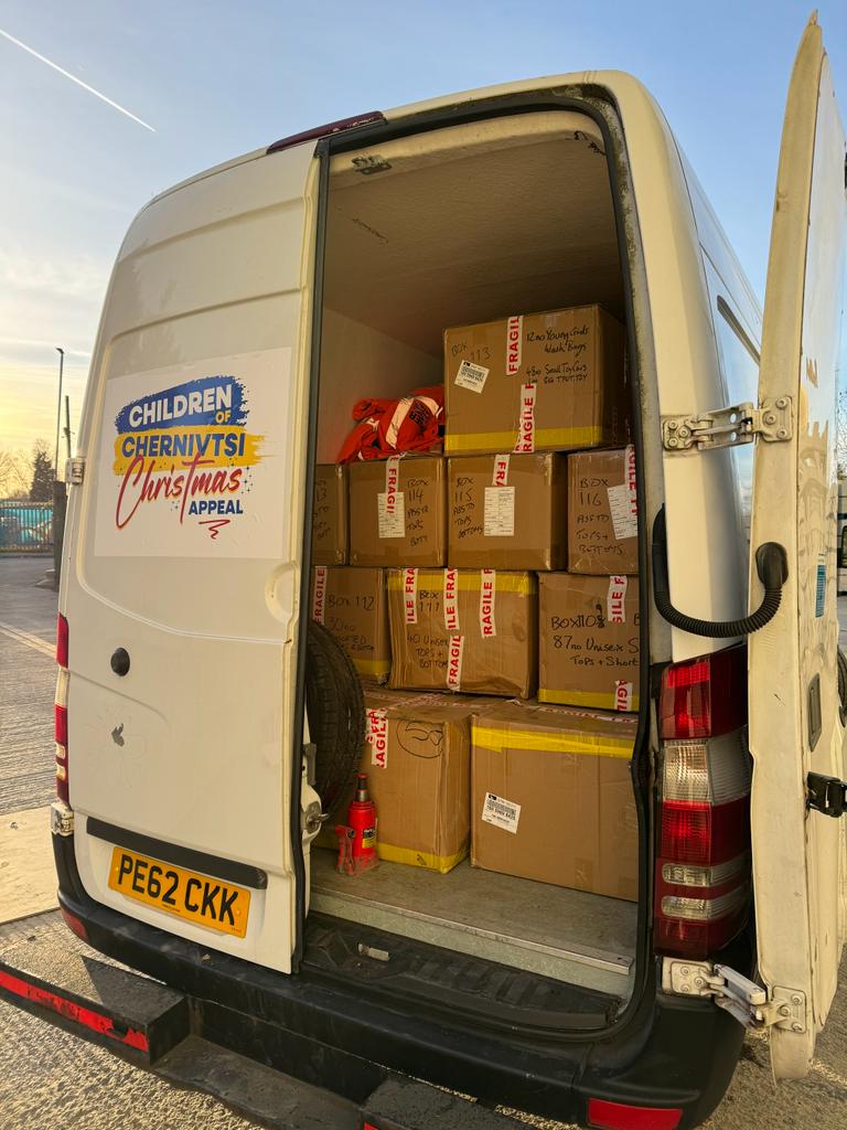 We have been supporting the Children of Chernivisti Christmas Appeal, collecting donations of warm clothing and toys. Mark Jeffries, was one of the drivers who delivered the  boxes to Chernivisti. He kept members informed of his progress with regular updates on WhatsApp.