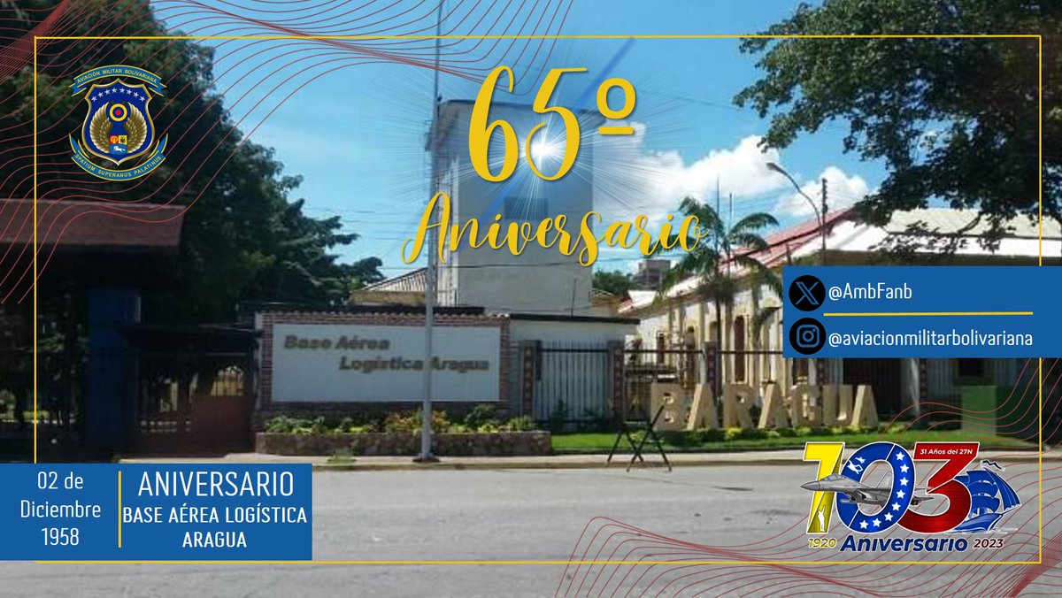 #Efeméride || hoy #2Dic felicitamos a los hombres y mujeres que cumplen funciones en @Baragua10 , unidad que arriba a sus 65° Aniversario. ¡Muchas felicidades!.