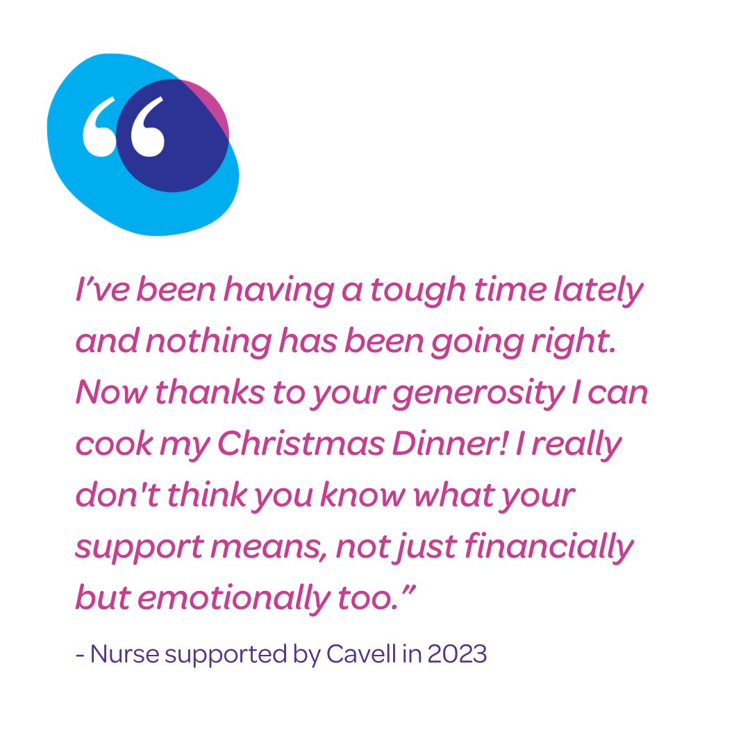 After receiving support from Cavell, this healthcare assistant no longer needs to choose between paying bills and putting food on the table for Christmas day. 🎄 Thanks to the support of fundraisers, donors, members and sponsors, we can make this person's Christmas special.