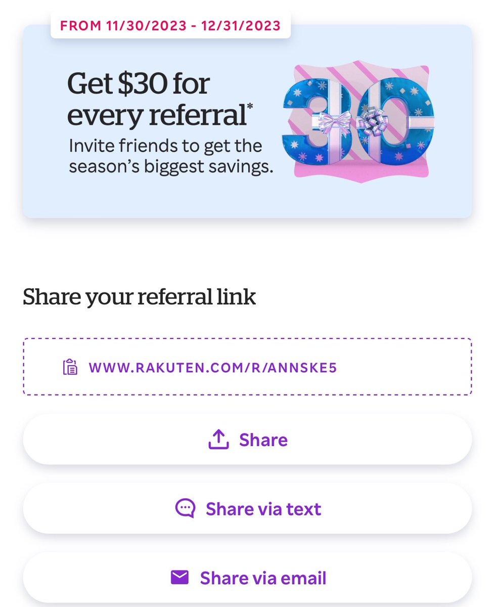 Download Rakuten for all online shopping, click my referral so we can get extra $$$ back!! rakuten.com/r/ANNSKE5?eeid… #cashback #rakuten #couponer #onlineshopping