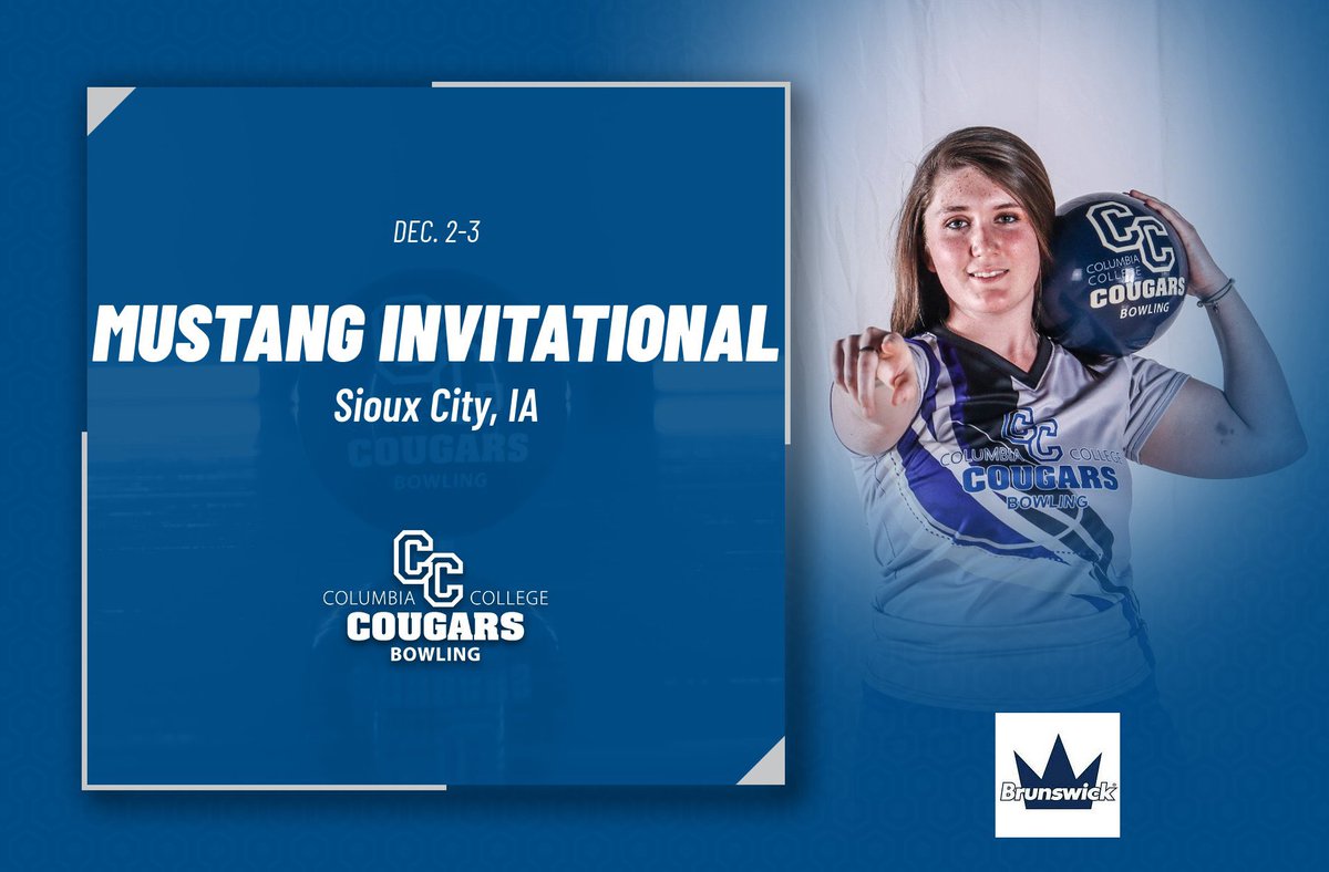 CCCougarBowling's tweet photo. Last tournament of the semester! Competing in the Mustang Invite in Sioux City. It’s been a great first semester of tournaments and learning and growing. Time to get after it and finish the semester strong! #WeAreCC #brandsofbrunswick https://t.co/l9ugAizVQJ