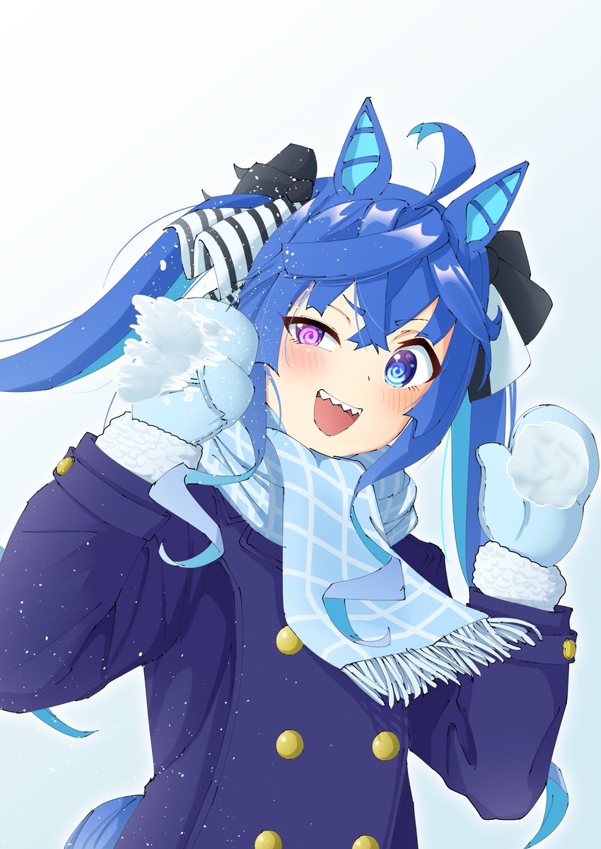 twin turbo (umamusume) 1girl solo horse ears heterochromia animal ears twintails blue hair  illustration images