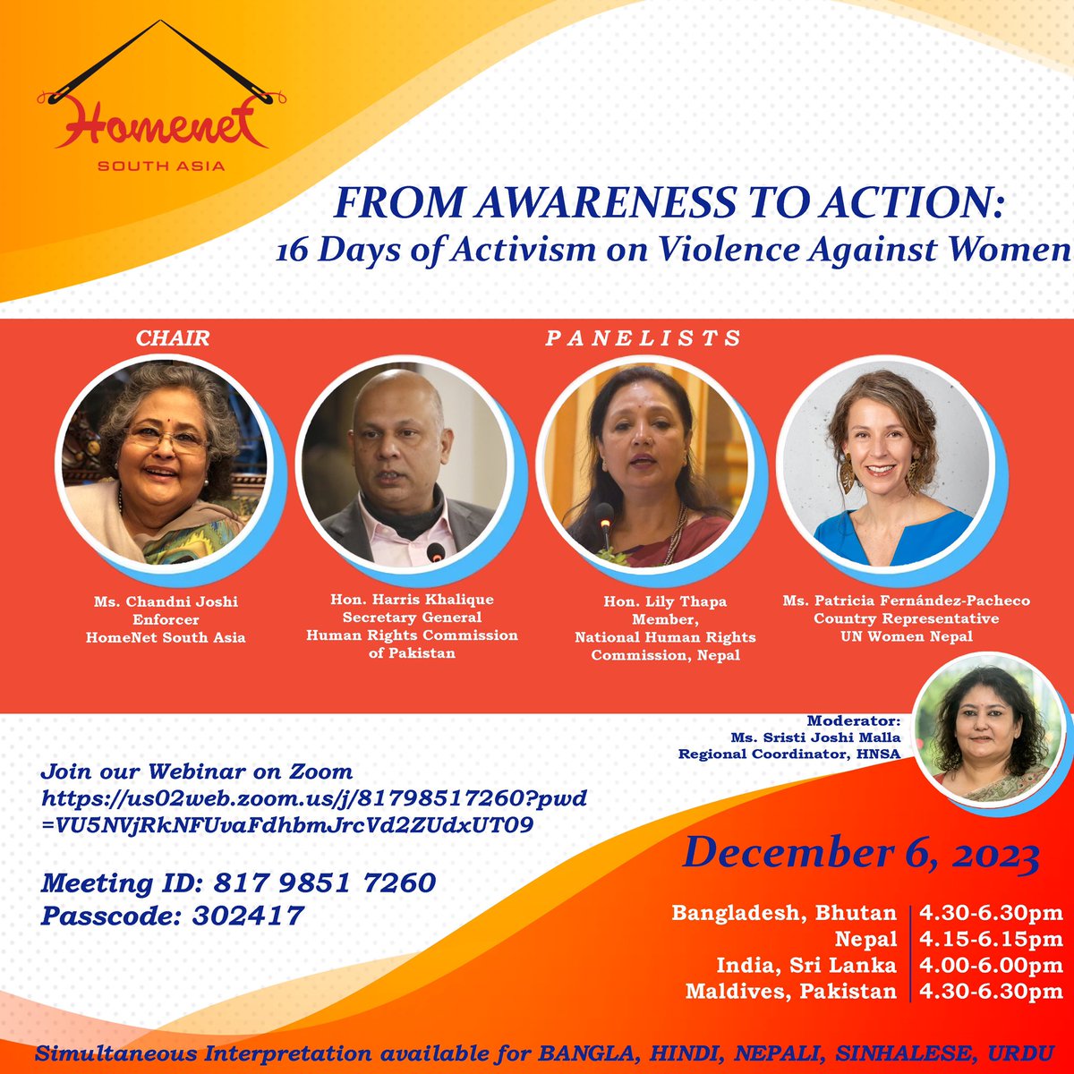 A gentle reminder to join us on 6th Dec for our webinar✨; 16 Days of activism on Violence Against Women. 

Join our Webinar on Zoom 
us02web.zoom.us/j/81798517260?…

Meeting ID: 817 9851 7260
Passcode: 302417

#16DaysofActivism
#violenceagainstwomen
#VAW #Webinar #savethedate 
#hnsa