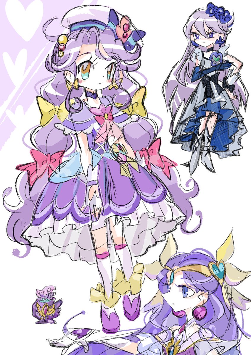 プリキュア「#キュアコーラル #キュアムーンライト #キュアアース #らくがき #イラスト 」|らくがきしたがり屋@skeb @すっごいﾁｮｺﾄﾞｰﾅﾂ食べいなのイラスト