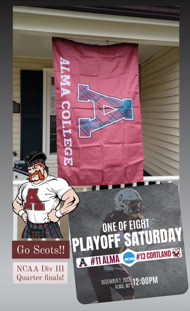 sagerbasket's tweet photo. Go @almacollege Football today! GO SCOTS!! https://t.co/clpES5lYYz
