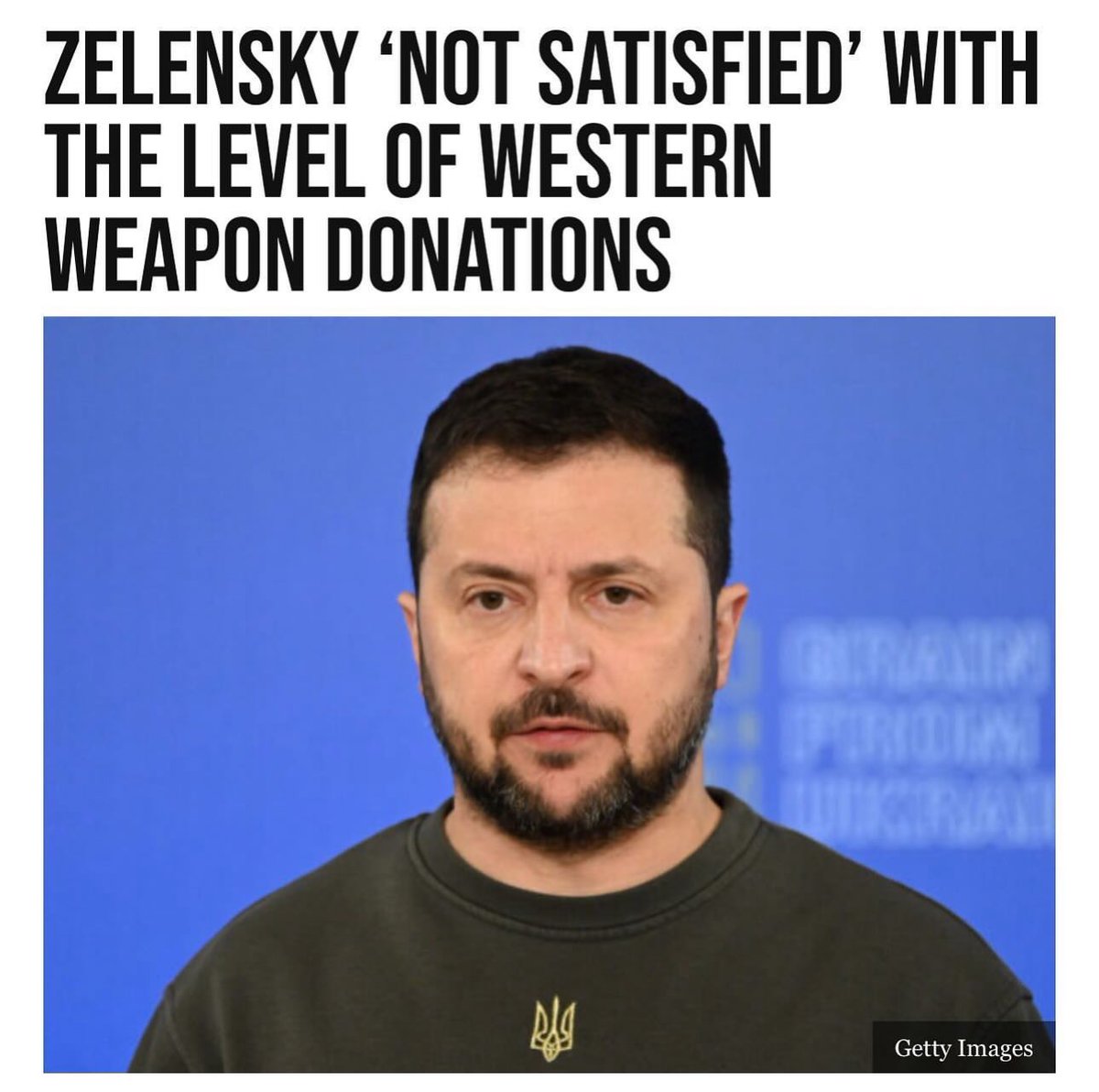 GuntherEagleman's tweet photo. Fck Zelensky… Not another dime. https://t.co/wX54MyscI2