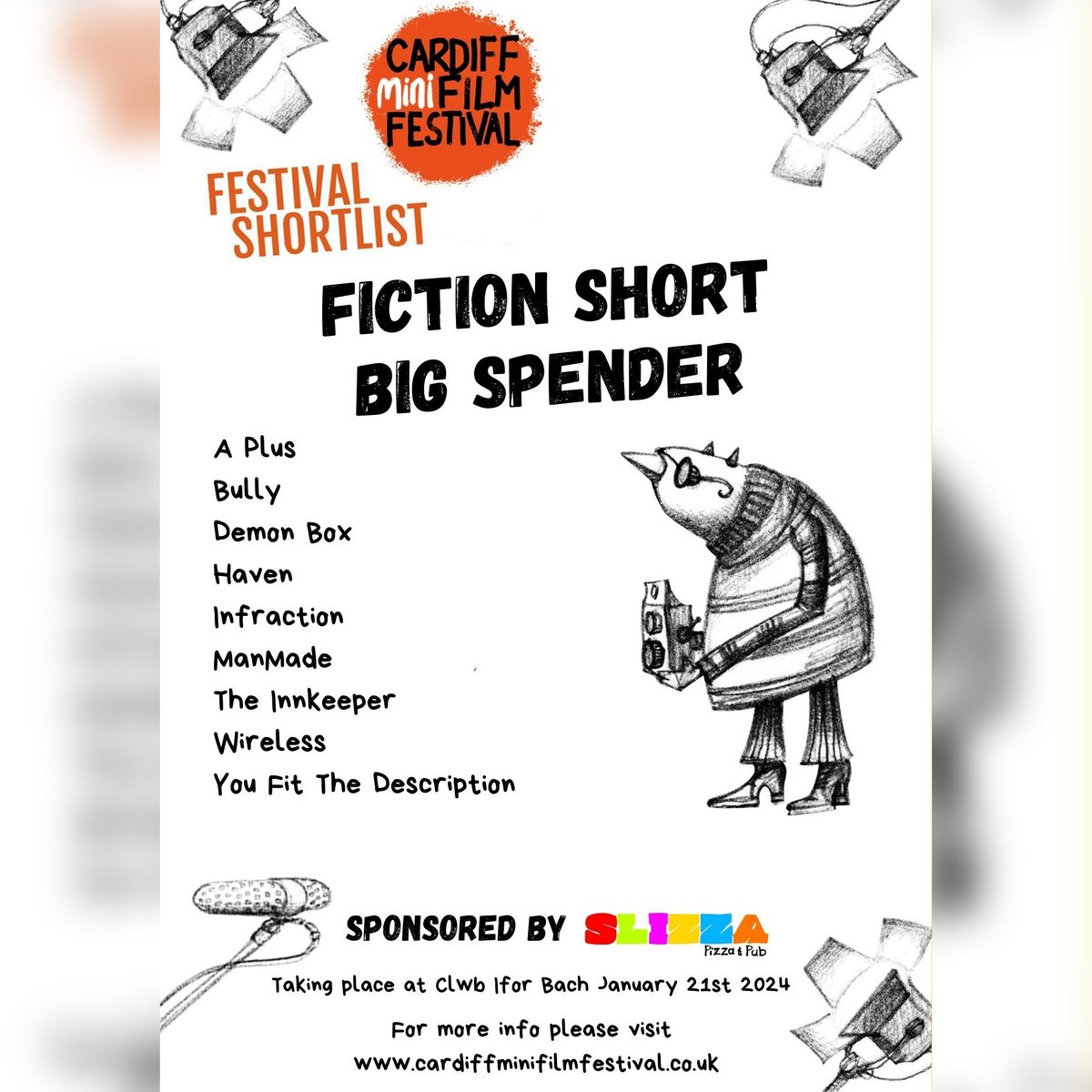 Announcement 📢 Congratulations to our entries who have been shortlisted in this year's Cardiff Mini Festival 🎬📽️ FICTION SHORT BIG SPENDER