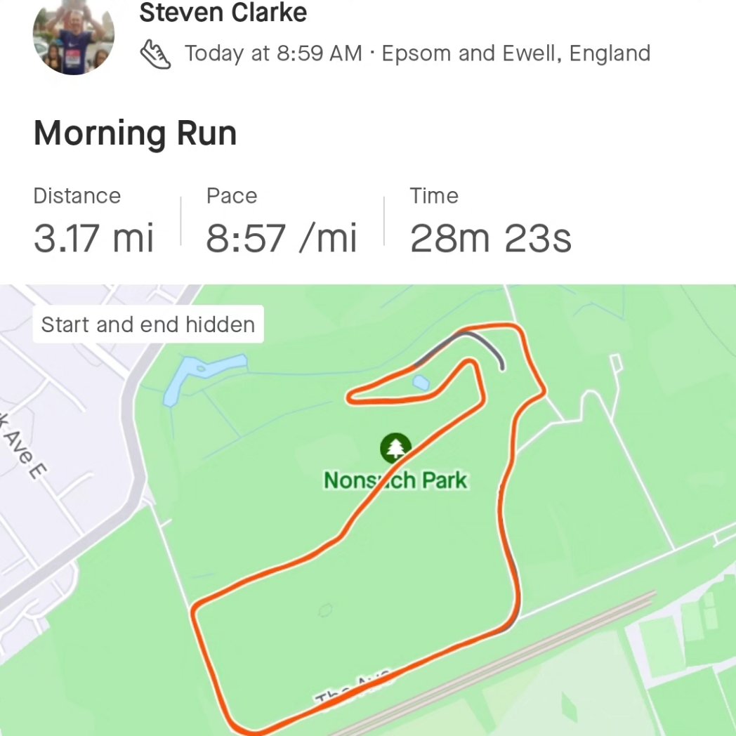 Ran my 40th #parkrun of this year with 34 of those @nonsuchparkrun in cold and misty conditions to start with. 10 seconds slower than last week in 28.09, finishing 270th out of 591 runners. #nonsuchpark  #nonsuchparkrun #deafrunner