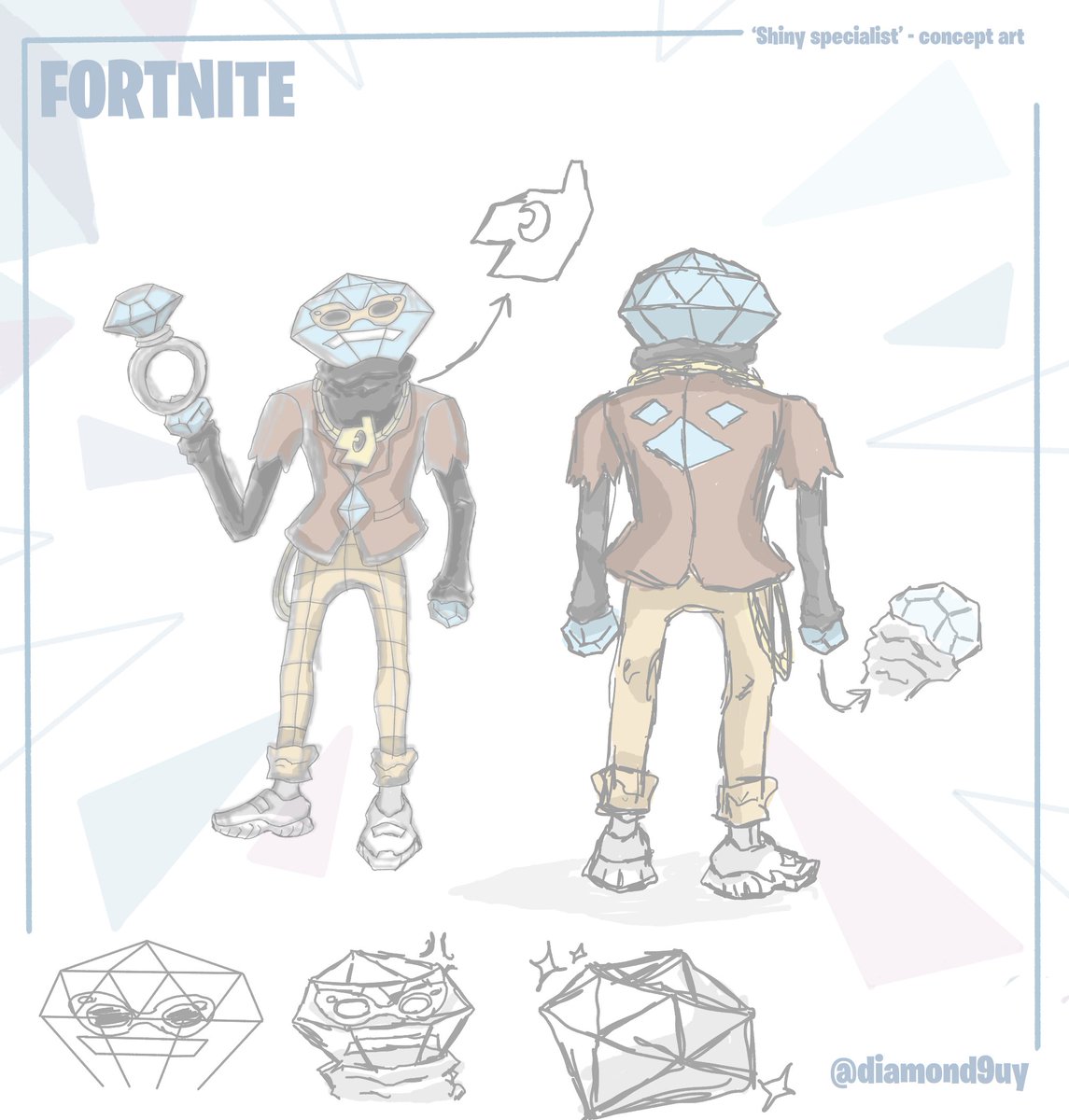 Diamond9uy's tweet photo. Front and back sketches with different style concepts! Tried a more Goofy approach with the design hope yall like it lol. I miss doing this and talking to you guys but I'm just to busy in life rn and have different ambitions ✌️💙 https://t.co/9Fs6OQMZdN