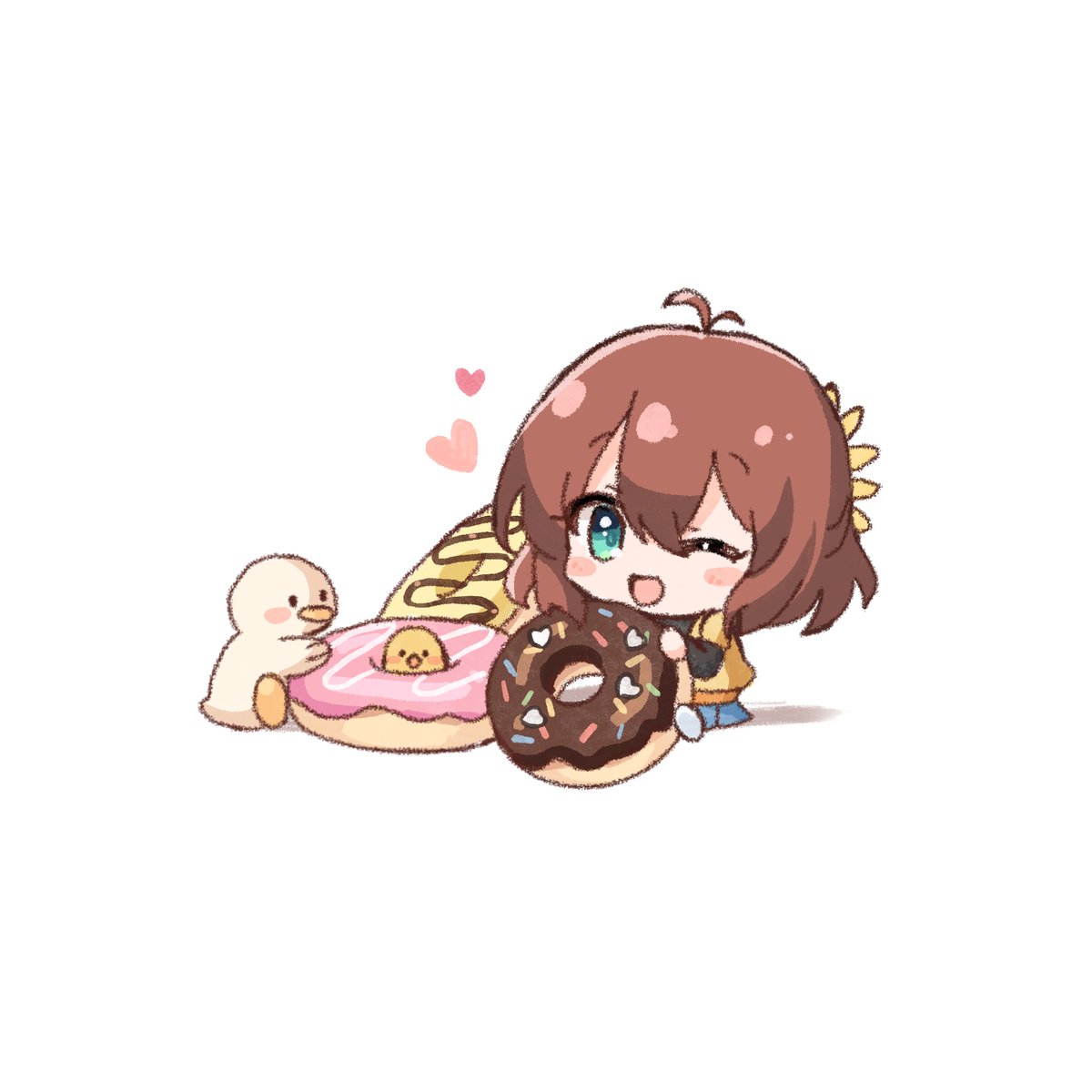 food brown hair tongue out tongue solo blue eyes chibi  illustration images