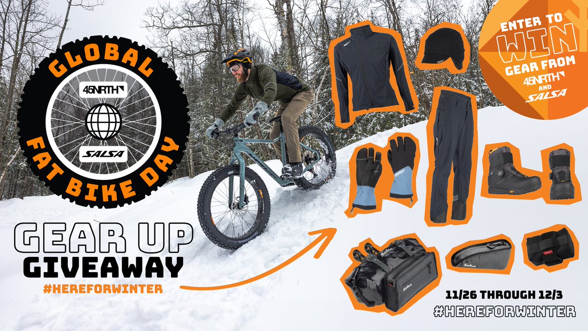 Global Fat Bike Day is here, and we hope you’re heading out to ride your favorite trails today. Remember to take a moment to enter the 45NRTH x Salsa Cycles Gear Up Giveaway. Want to boost your chances? Tag ride photos with #HereForWinter on Instagram for an extra entry.