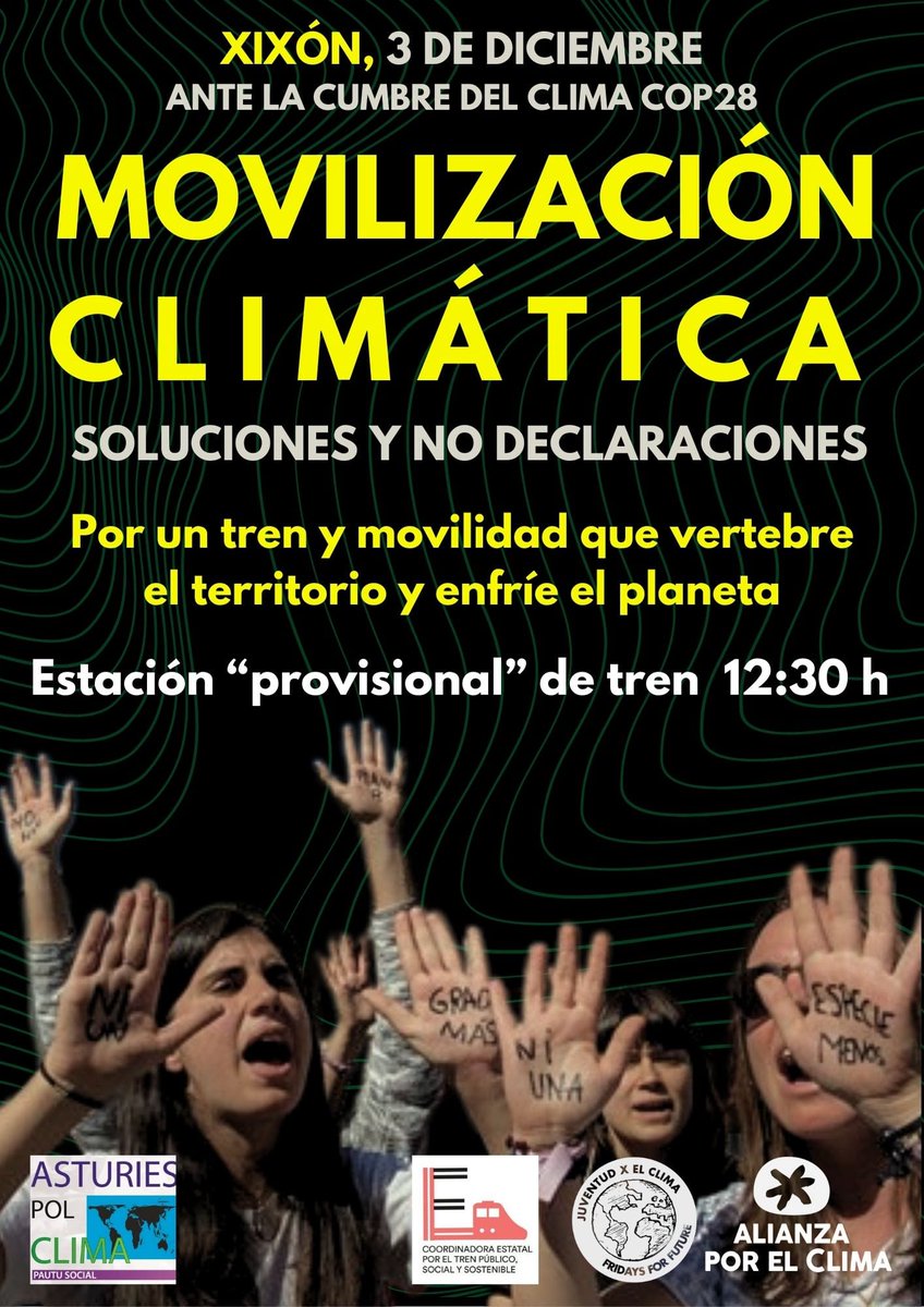 Y aquí en Asturies nos concentramos mañana con #AsturiesPolClima (<a href="/fffAsturies/">End Fossil Occupy Asturies</a> <a href="/EcoloxistesAst/">Ecoloxistes Asturies</a> <a href="/GreenpeaceAstu/">Greenpeace Asturies</a> y otros colectivos) en la pequeña medida de nuestras fuerzas