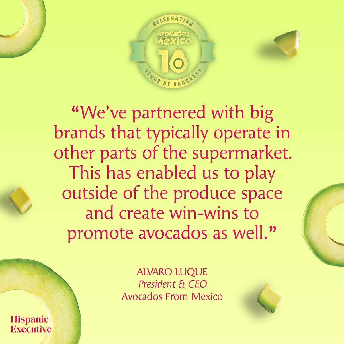 Join us in an in-depth conversation with Alvaro Luque, the visionary leader of Avocados From Mexico, responsible for their remarkable rise. Discover their path to greatness: hubs.la/Q02bGChx0🥑 #HispanicExecMag #QOTD #MarketGrowth @AvosFromMexico