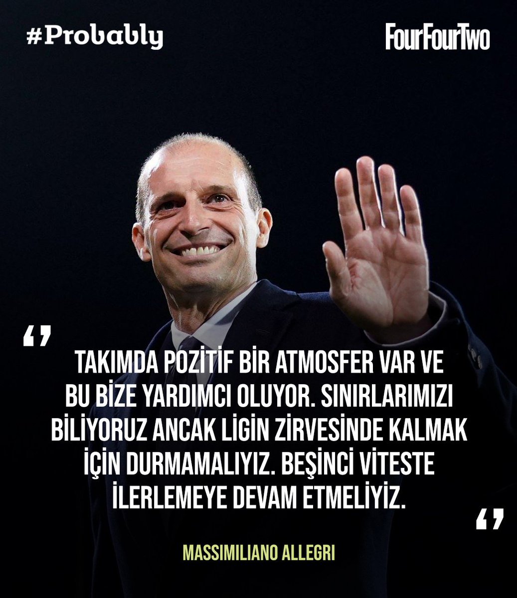 👀Juventus Teknik Direktörü Massimiliano Allegri, takımının ligin zirvesinde kalıcı olabileceğine inanıyor. 🔝Torino ekibi, dün Monza karşısında aldığı galibiyetin ardından Serie A'da maç fazlasıyla liderlik koltuğuna oturmayı başardı. #Probably